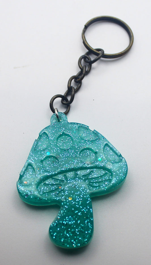 Resin Mushroom Keychain