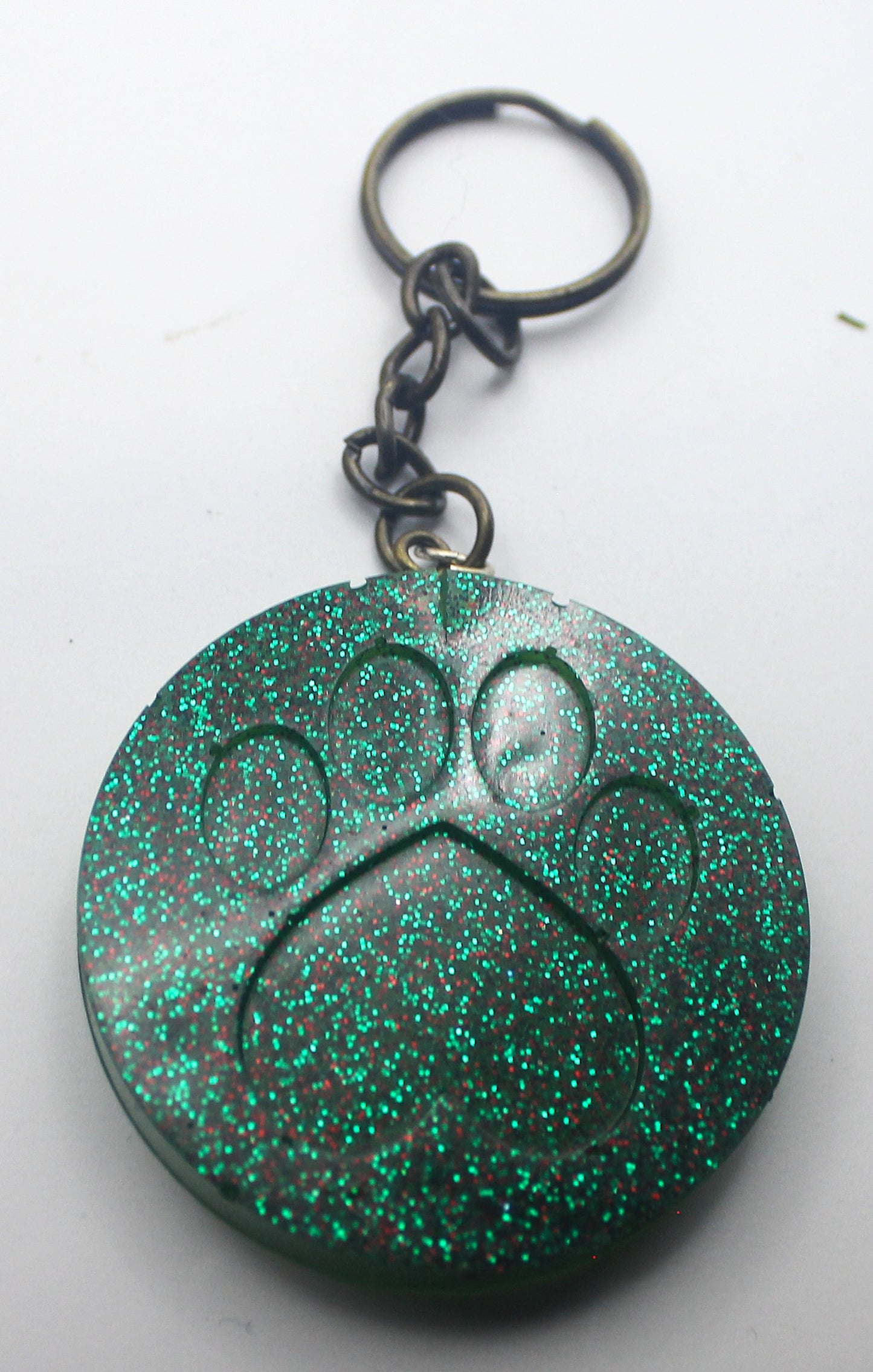 Resin Pawprint Keychain