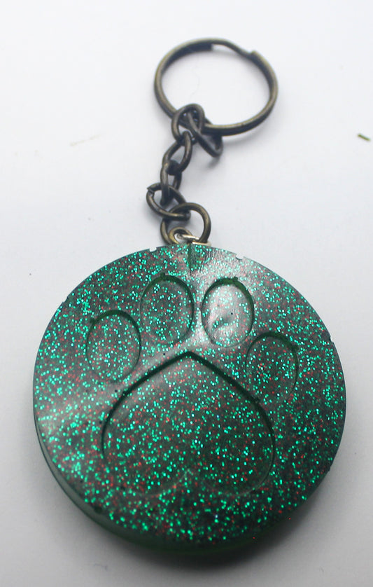 Resin Pawprint Keychain