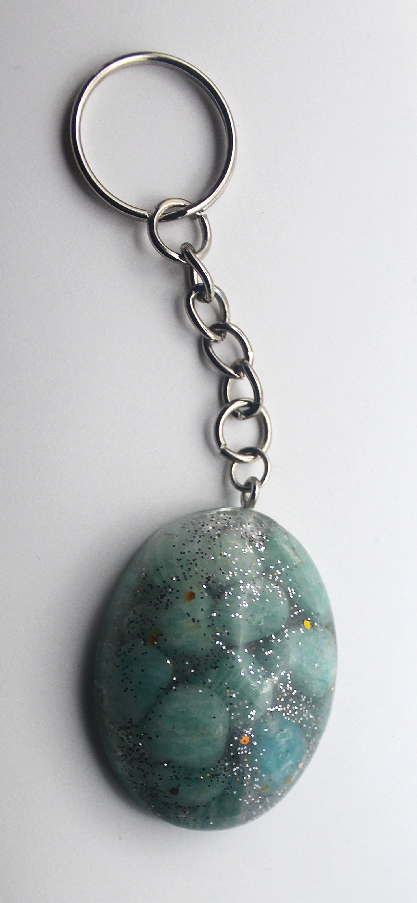 Resin Amazonite Chip Keychain