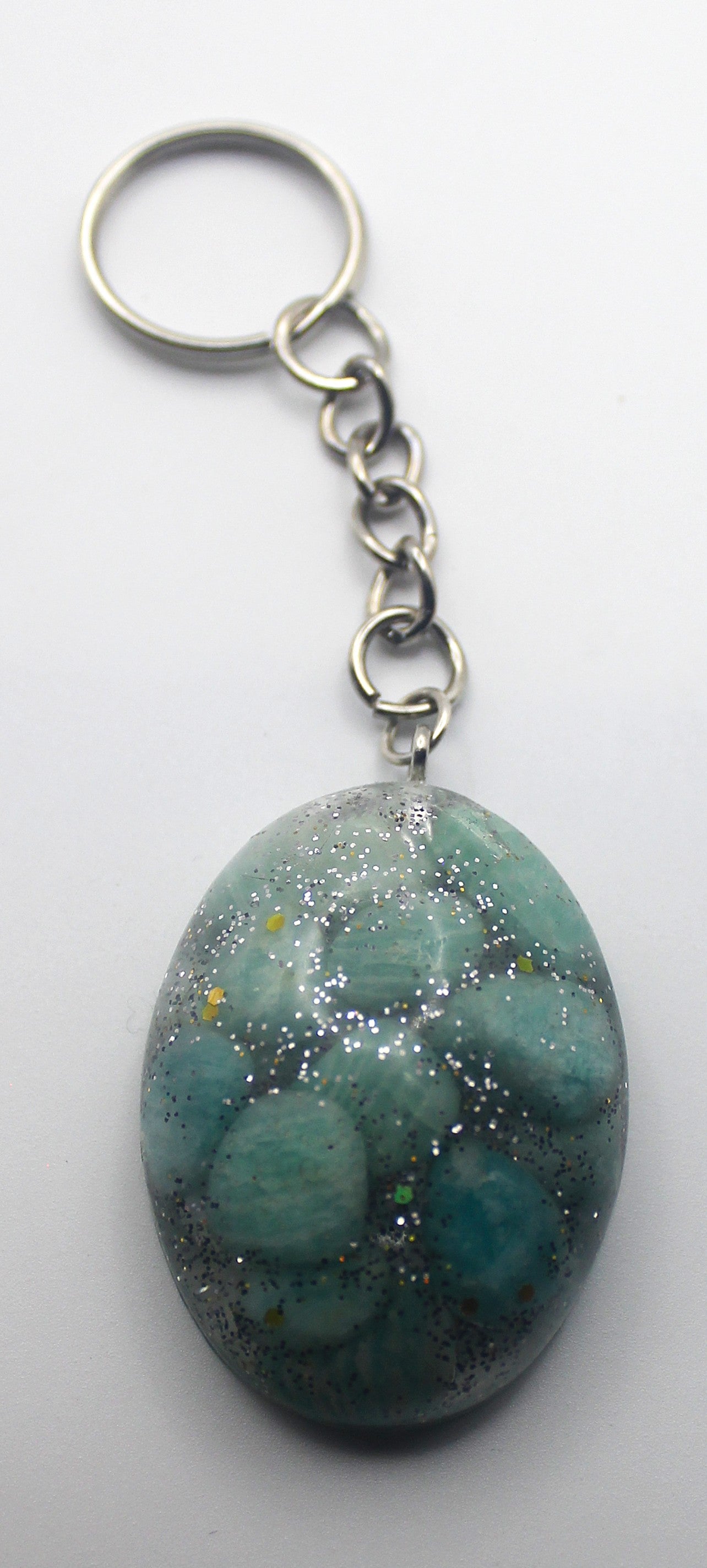 Resin Amazonite Chip Keychain