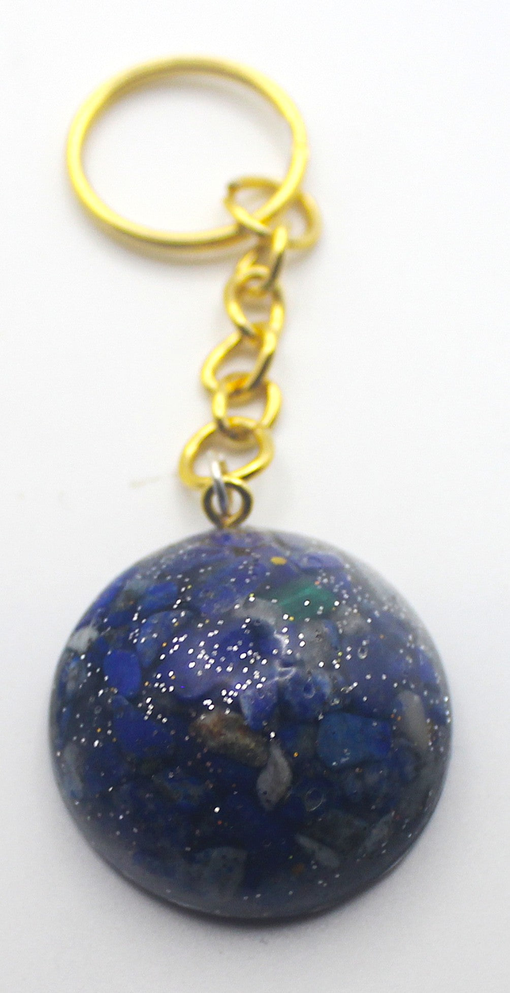 Resin Lapis Lazuli Chip Keychain