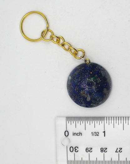 Resin Lapis Lazuli Chip Keychain