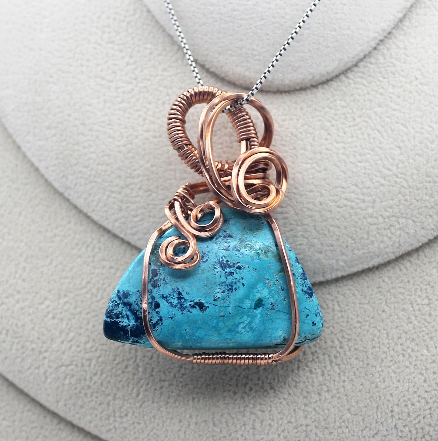 Raw Copper Chrysocolla Pendant Necklace