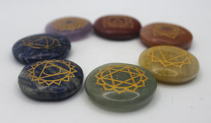 7 Chakra Engraved Stone Set