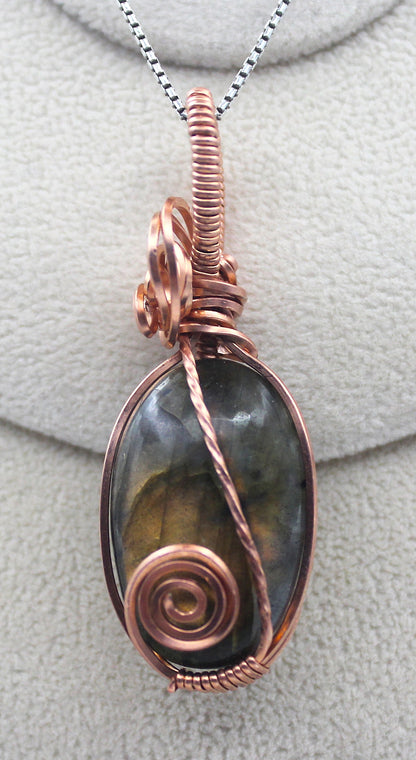 Raw Copper Labradorite Pendant Necklace