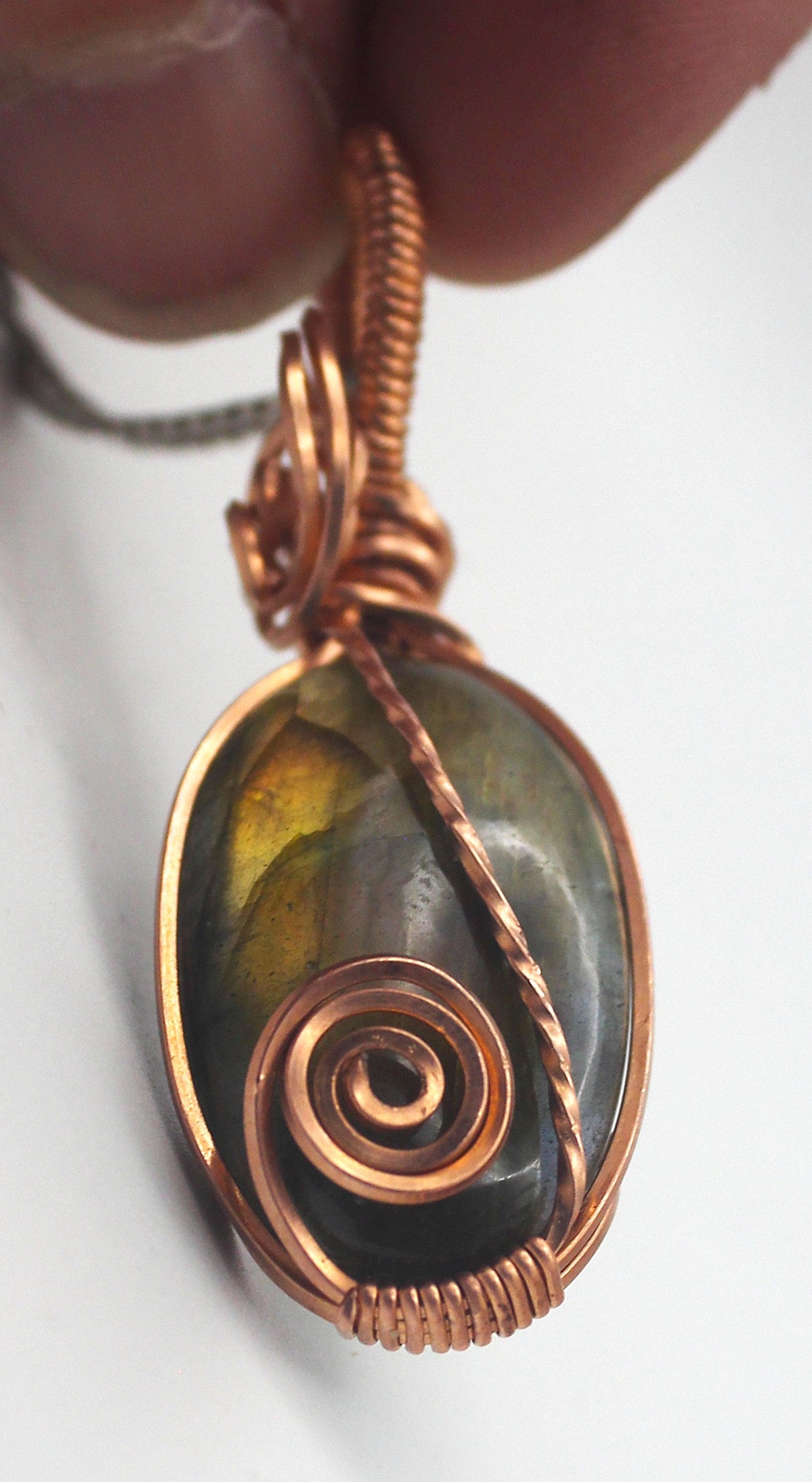 Raw Copper Labradorite Pendant Necklace