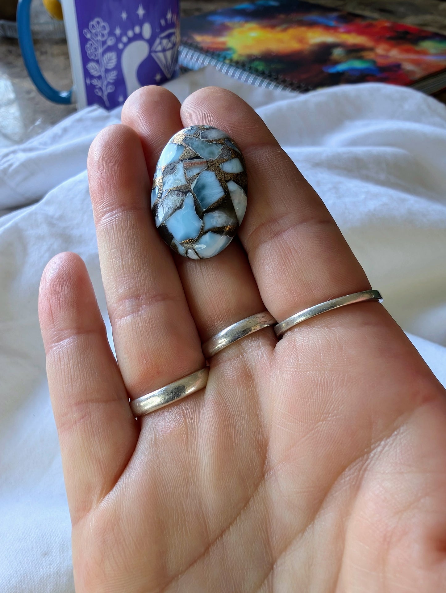 Larimar in Copper Matrix Cabochon Creation