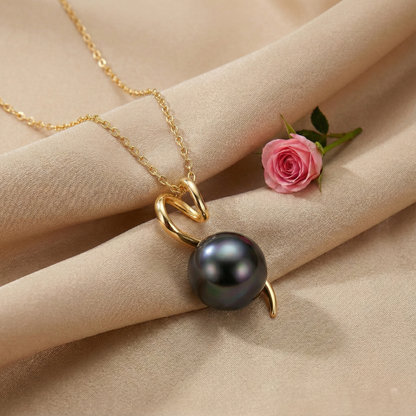 Tahitian Black Pearl Twist Necklace