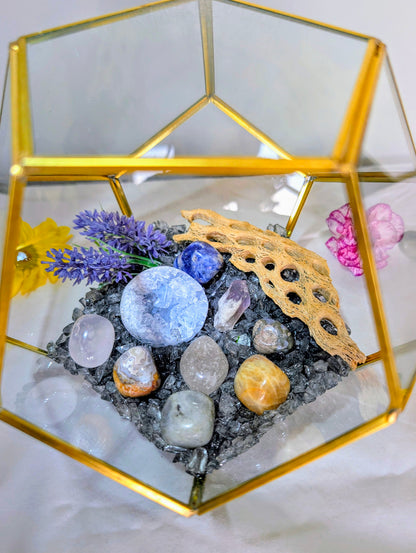 Celestine Serenity Crystal Geode Terrarium