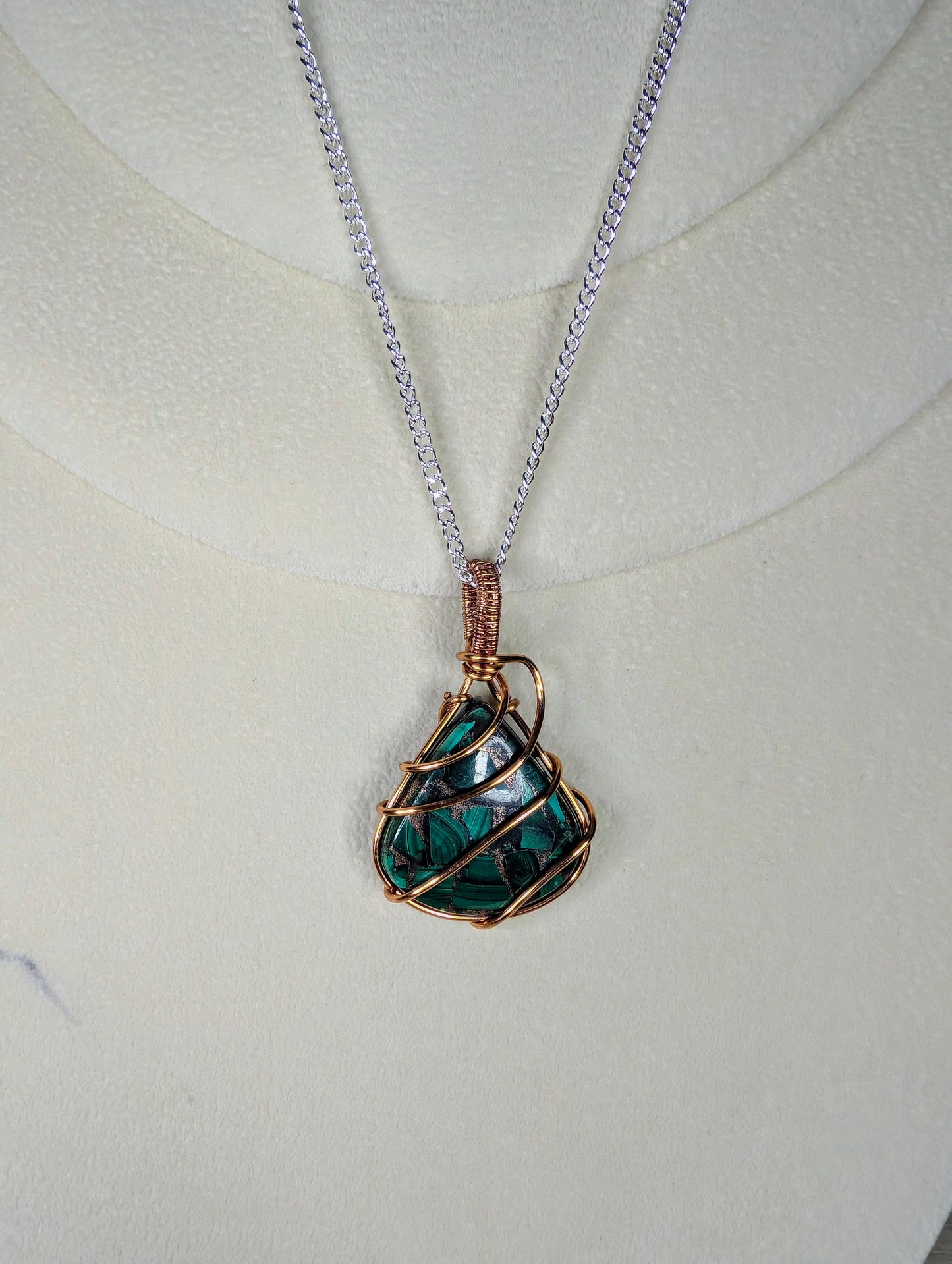 Malachite in Copper Matrix Cabochon