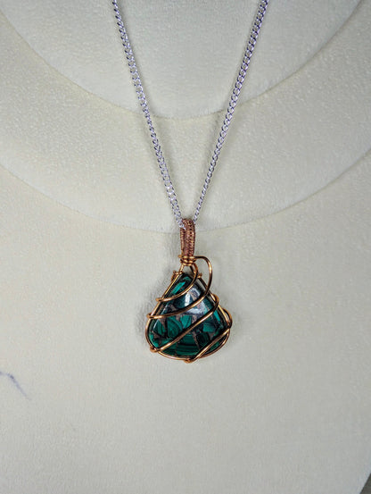 Malachite in Copper Matrix Cabochon