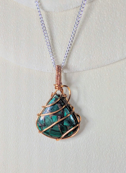 Malachite in Copper Matrix Cabochon