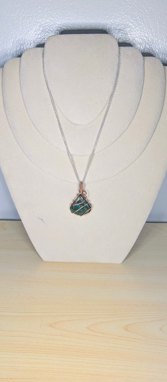 Malachite in Copper Matrix Cabochon