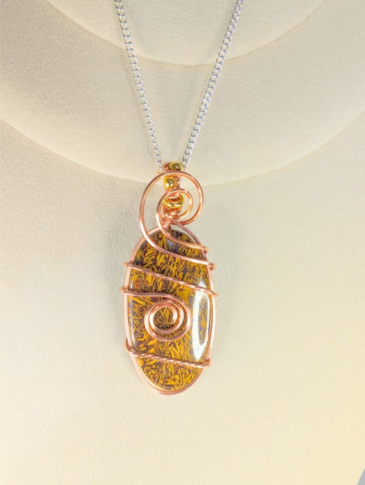 Miriam/Calligraphy Stone Cabochon *Unplated Copper*