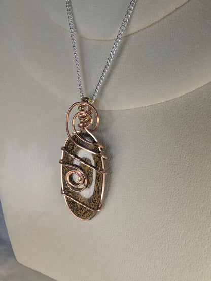 Miriam/Calligraphy Stone Cabochon *Unplated Copper*