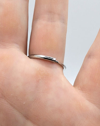 Ring Blue Topaz with White Accent Stones Silver Color Plated Adjustable