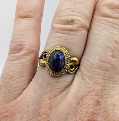 Ring Lapis Lazuli Gold Color Plated