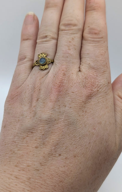 Ring Grey Cat’s Eye Gold Color Plated