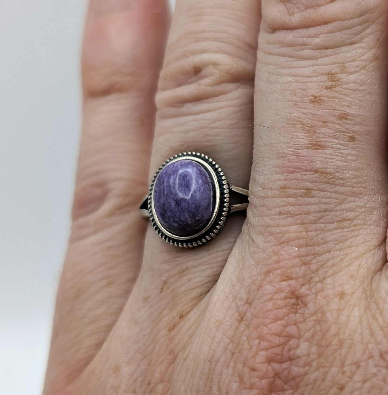 Charoite Sterling Silver Ring
