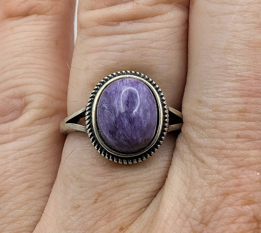 Charoite Sterling Silver Ring