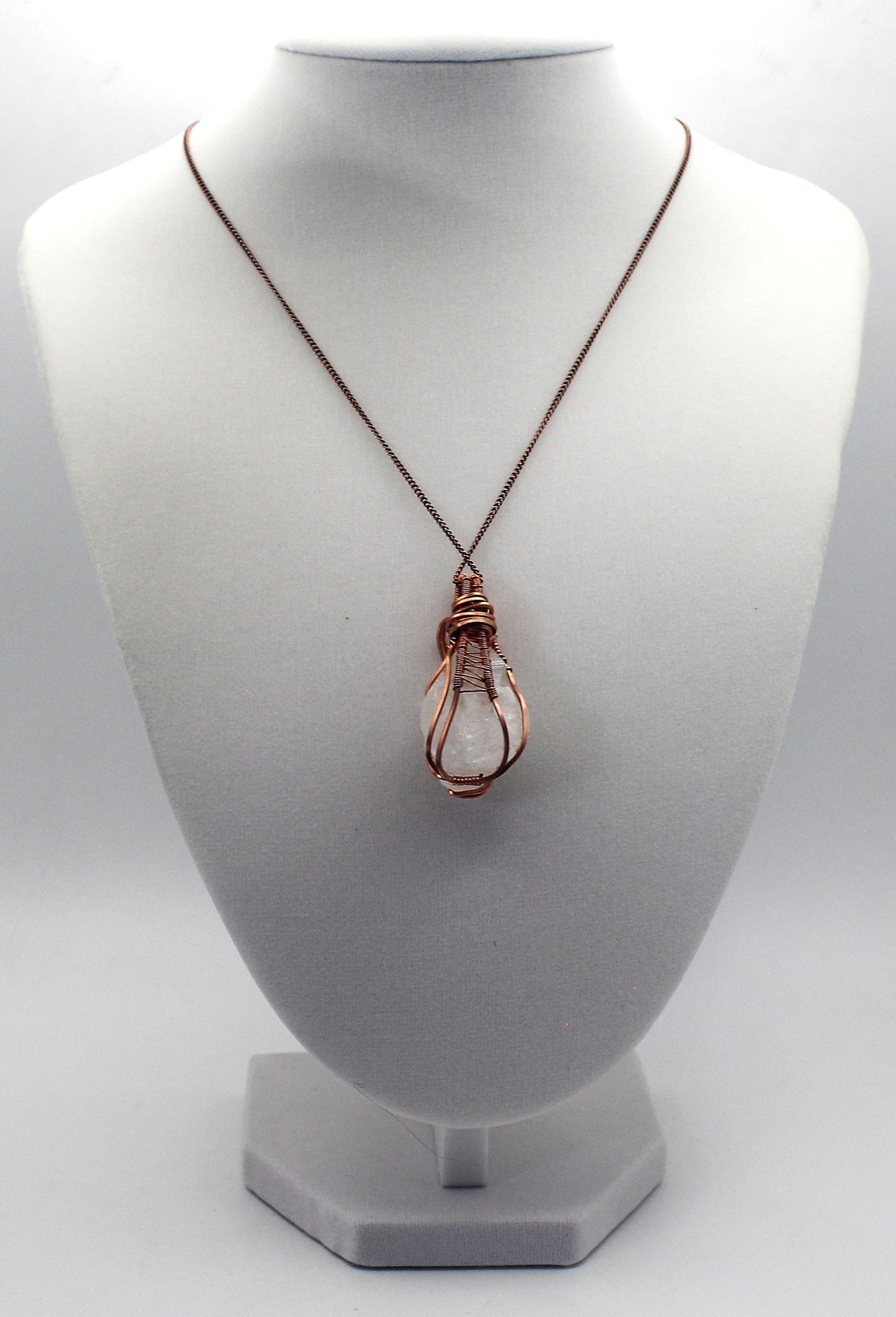 Raw Copper Apophyllite Point Pendant Necklace