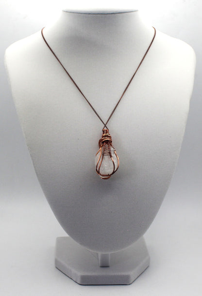 Raw Copper Apophyllite Point Pendant Necklace