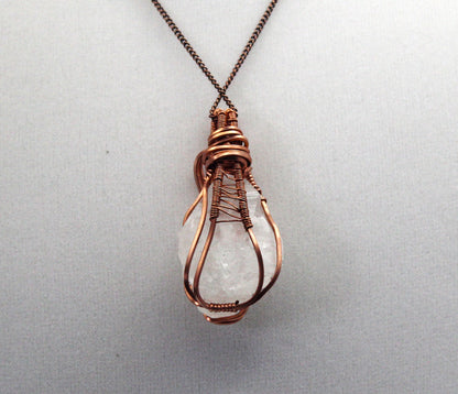 Raw Copper Apophyllite Point Pendant Necklace