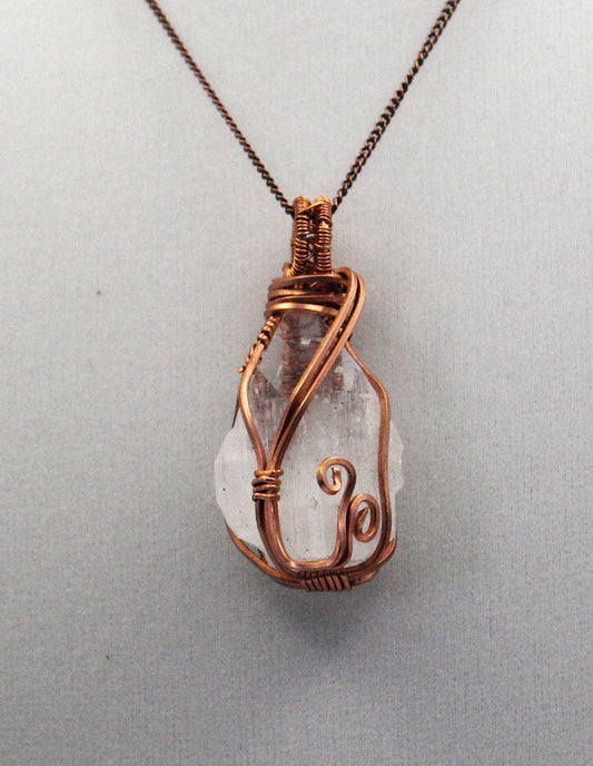 Raw Copper Apophyllite Point Pendant Necklace