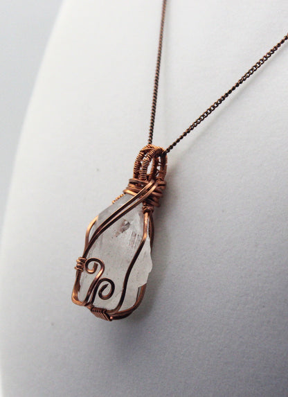 Raw Copper Apophyllite Point Pendant Necklace