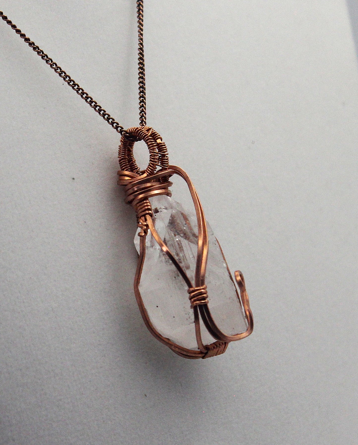 Raw Copper Apophyllite Point Pendant Necklace