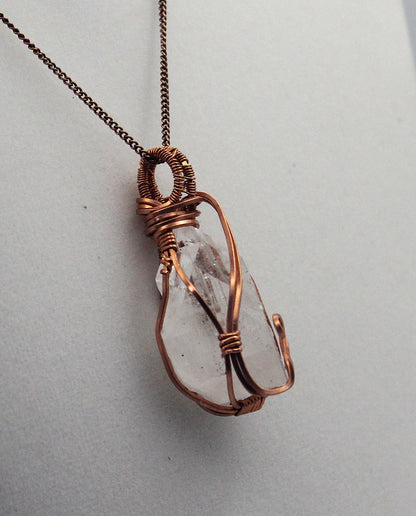 Raw Copper Apophyllite Point Pendant Necklace