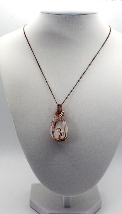 Raw Copper Apophyllite Point Pendant Necklace