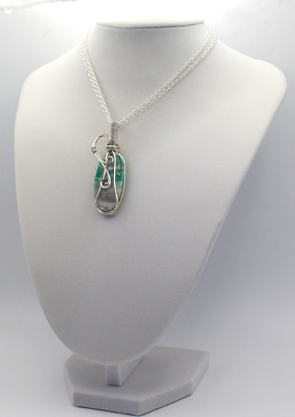 Silver .999 Fine Chrysoprase in Matrix Handmade Pendant Necklace – Heart-Centered Green Gemstone Jewelry for Emotional Renewal & Growth