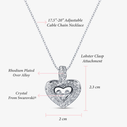 TRYNDI™ To My Amazing Soulmate Floating Heart Necklace With Authentic Swarovski Crystals
