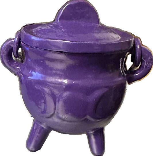 Cast Iron Cauldron with lid - Magic Purple