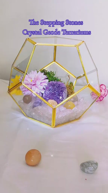 Enchanting Amethyst Glade Crystal Geode Terrarium