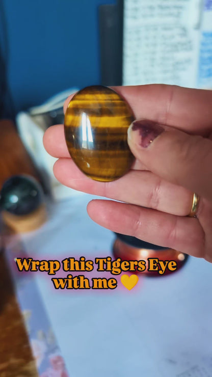 Raw Copper Tigers Eye Pendant Necklace
