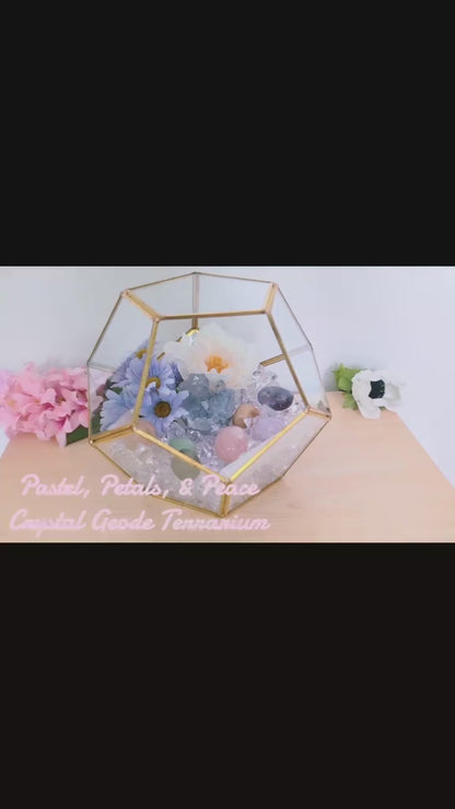 Pastel, Petals, & Peace Crystal Geode Terrarium