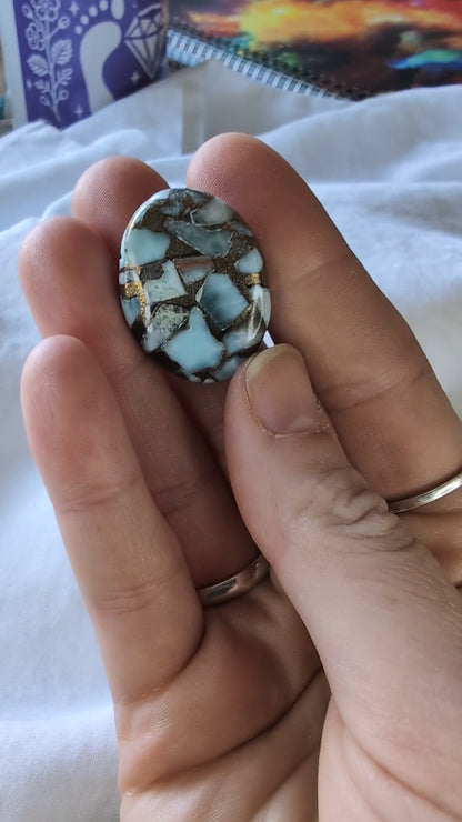 Larimar in Copper Matrix Cabochon Creation