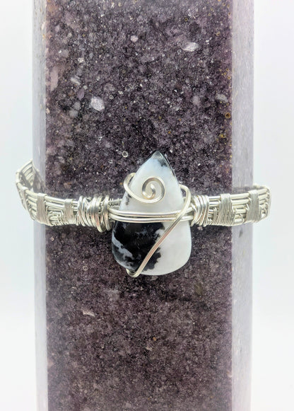 Silver Argentium Zebra Jasper Cuff Bracelet – Handmade Stone Cuff for Balance & Grounding