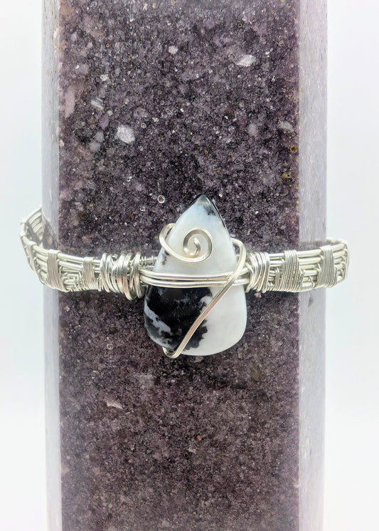 Silver Argentium Zebra Jasper Cuff Bracelet – Handmade Stone Cuff for Balance & Grounding