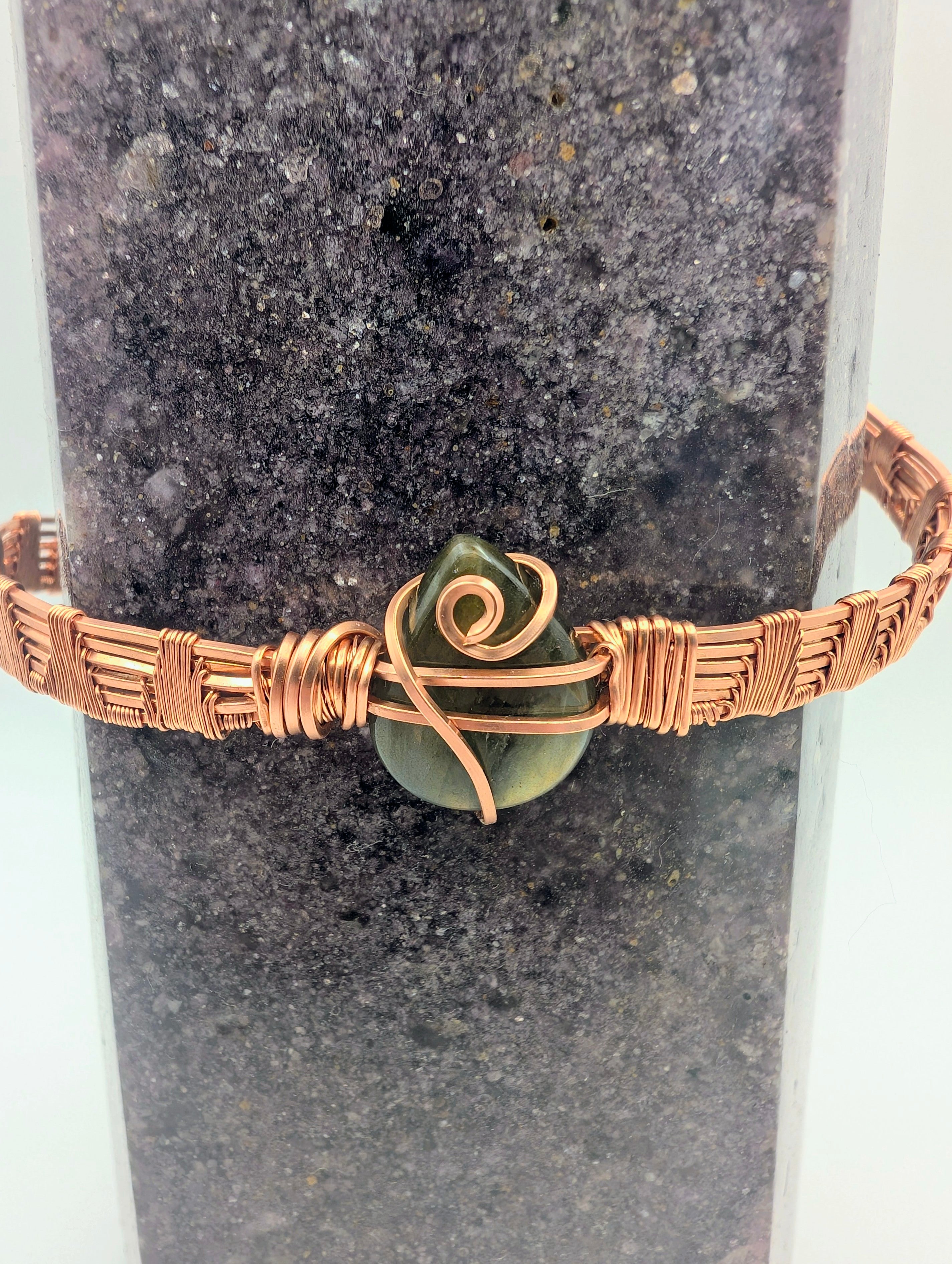 Raw Copper Labradorite Bracelet – One-of-a-Kind Handcrafted Wire-Wrapp ...