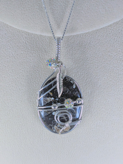 Turritella Agate Cabochon *Sterling Silver* Necklace