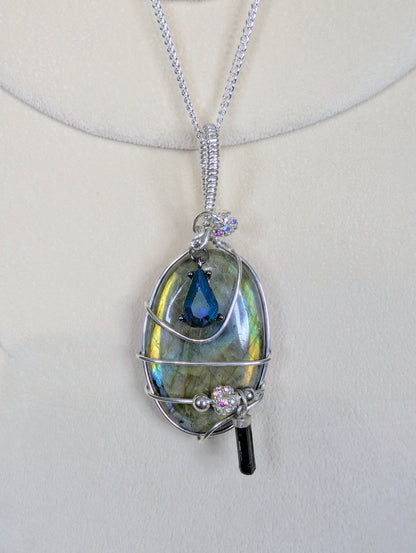 Labradorite Cabochon *Sterling Silver* Necklace