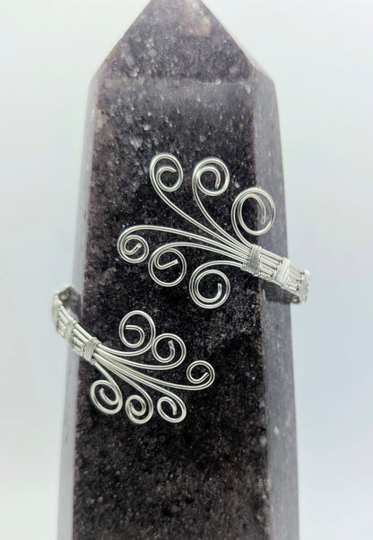 Silver Argentium Zebra Jasper Cuff Bracelet – Handmade Stone Cuff for Balance & Grounding
