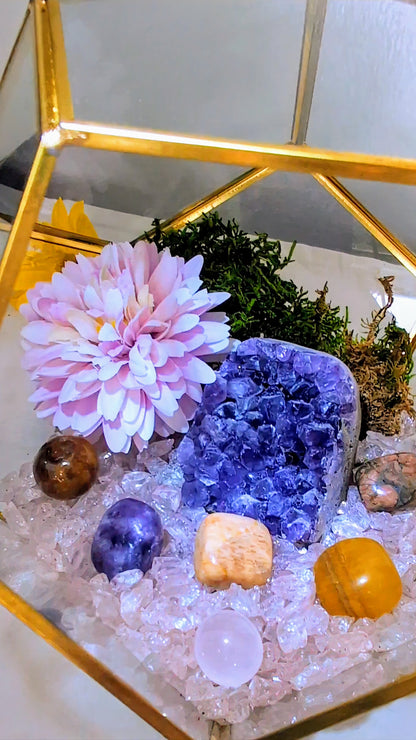 Enchanting Amethyst Glade Crystal Geode Terrarium