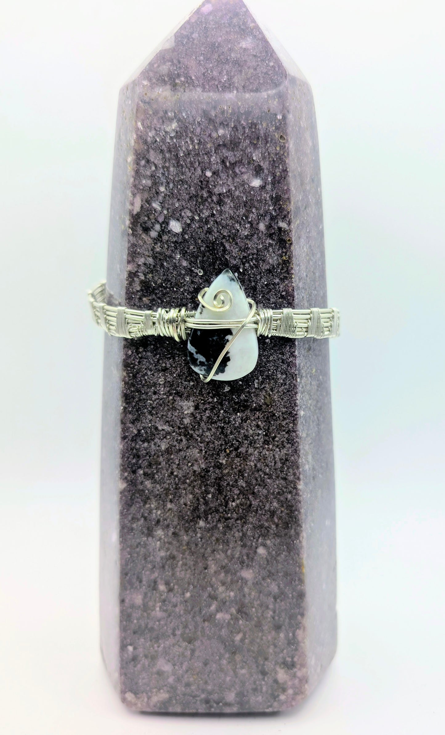 Silver Argentium Zebra Jasper Cuff Bracelet – Handmade Stone Cuff for Balance & Grounding