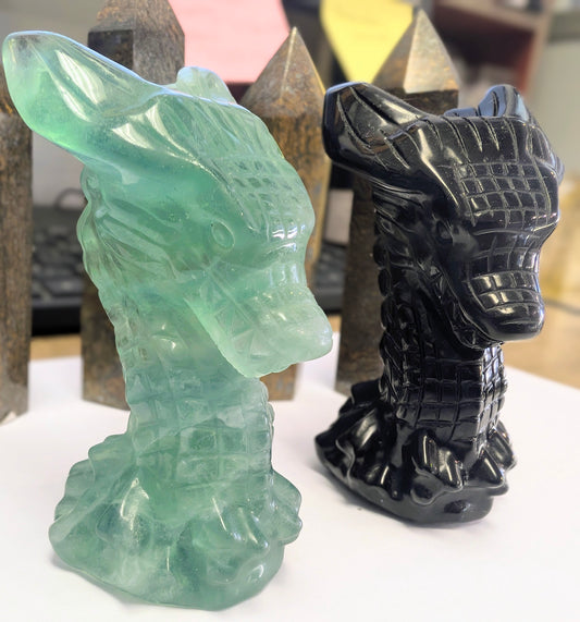 Crystal Dragon Head Carving – Strength, Protection & Ancient Wisdom