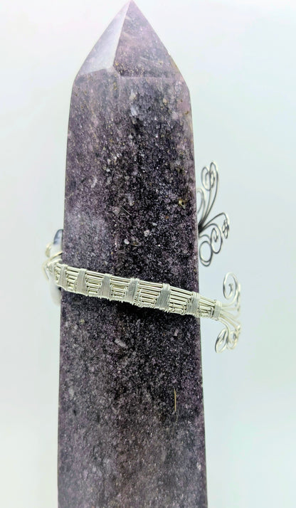 Silver Argentium Zebra Jasper Cuff Bracelet – Handmade Stone Cuff for Balance & Grounding